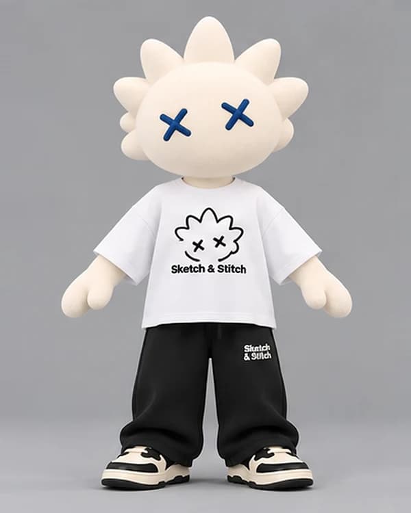 The Sketch & Stitch character wearing the Unisex Straight-Leg Sweatpants