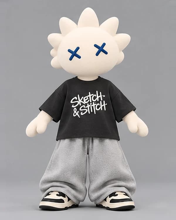 The Sketch & Stitch character wearing the Unisex Wide-Leg Sweatpants