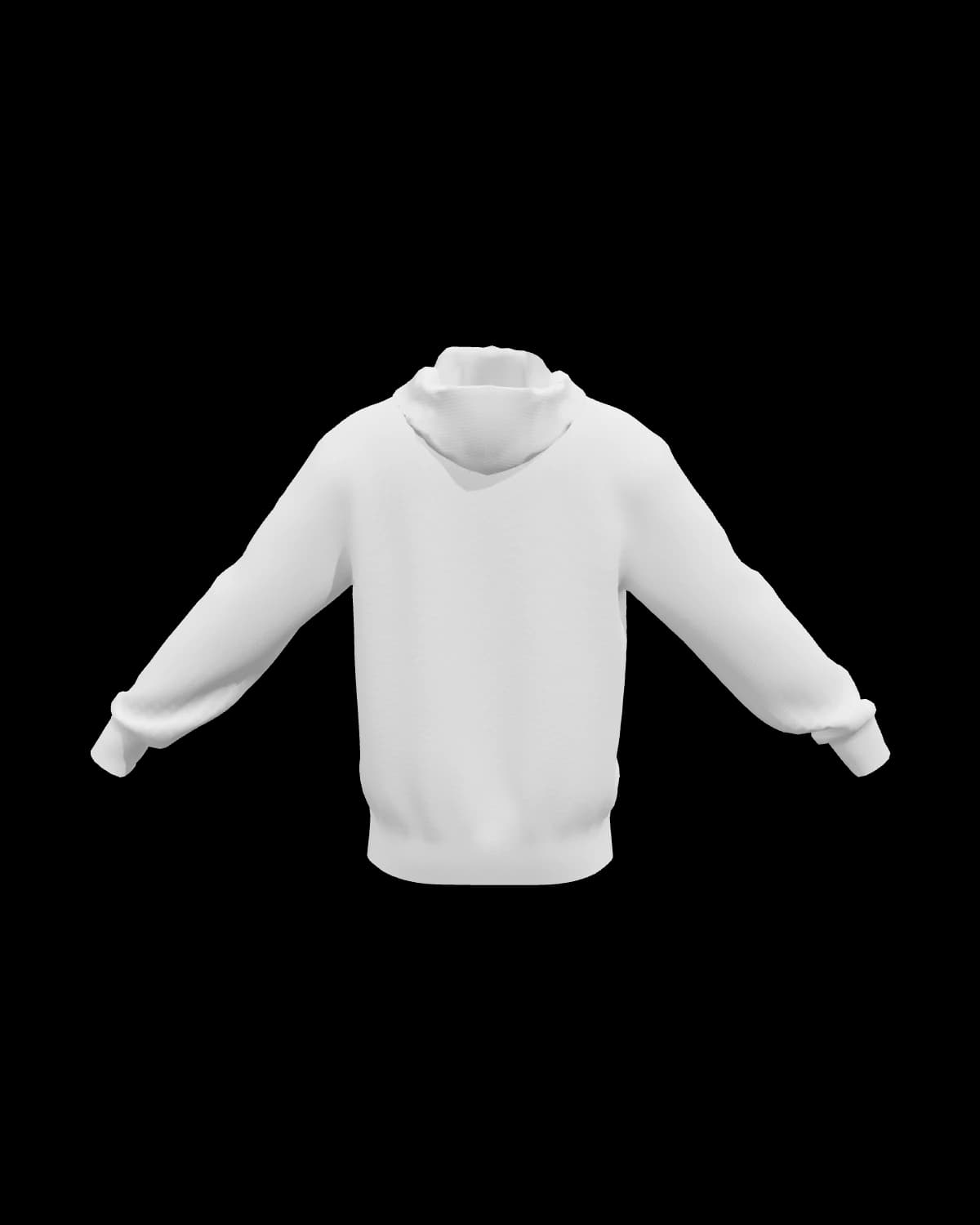 Oversized Hoodie in White, back view