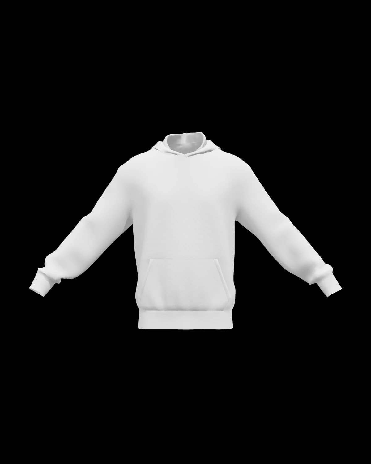 Oversized Hoodie in White, front view