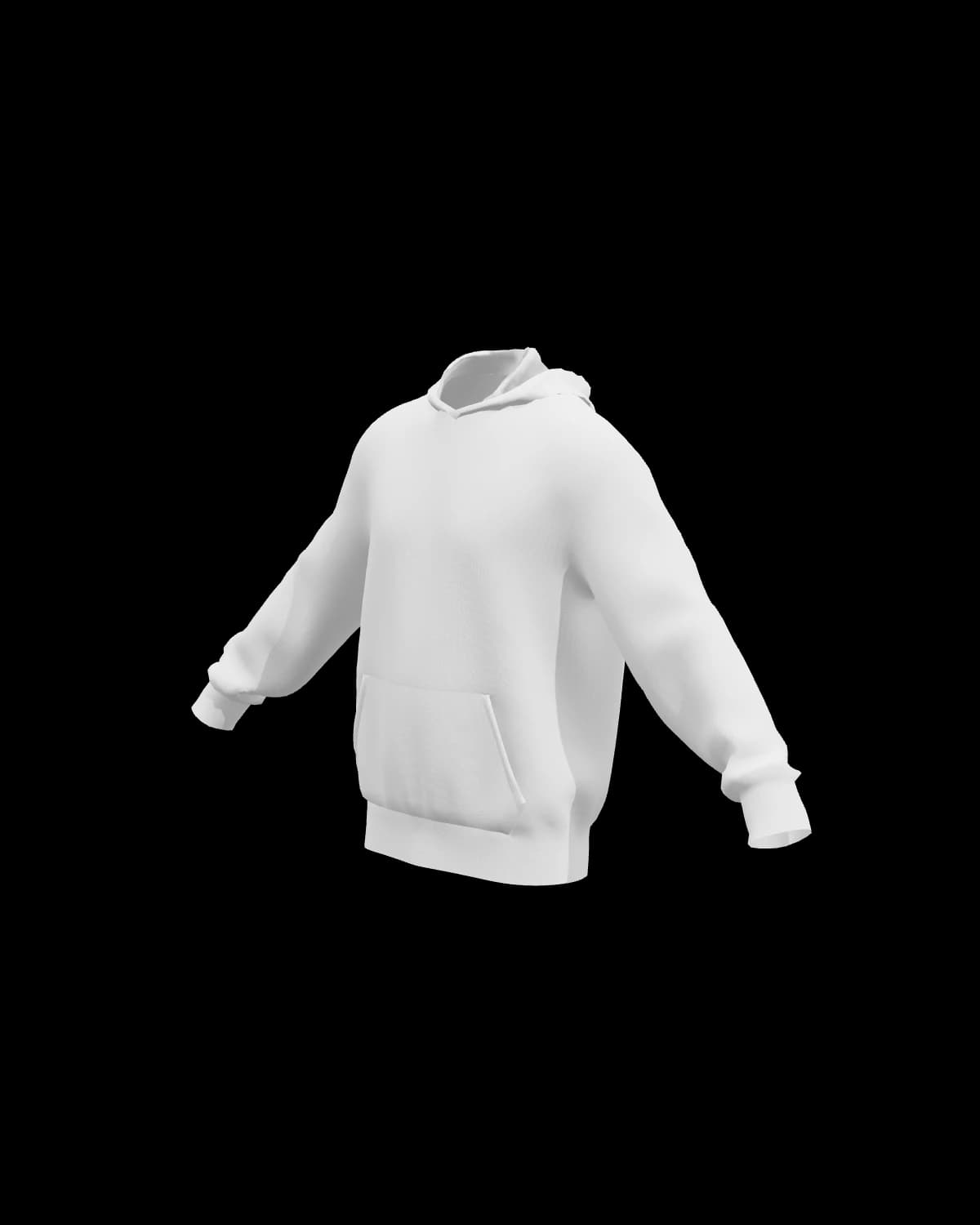 Oversized Hoodie in White, three-quarter view
