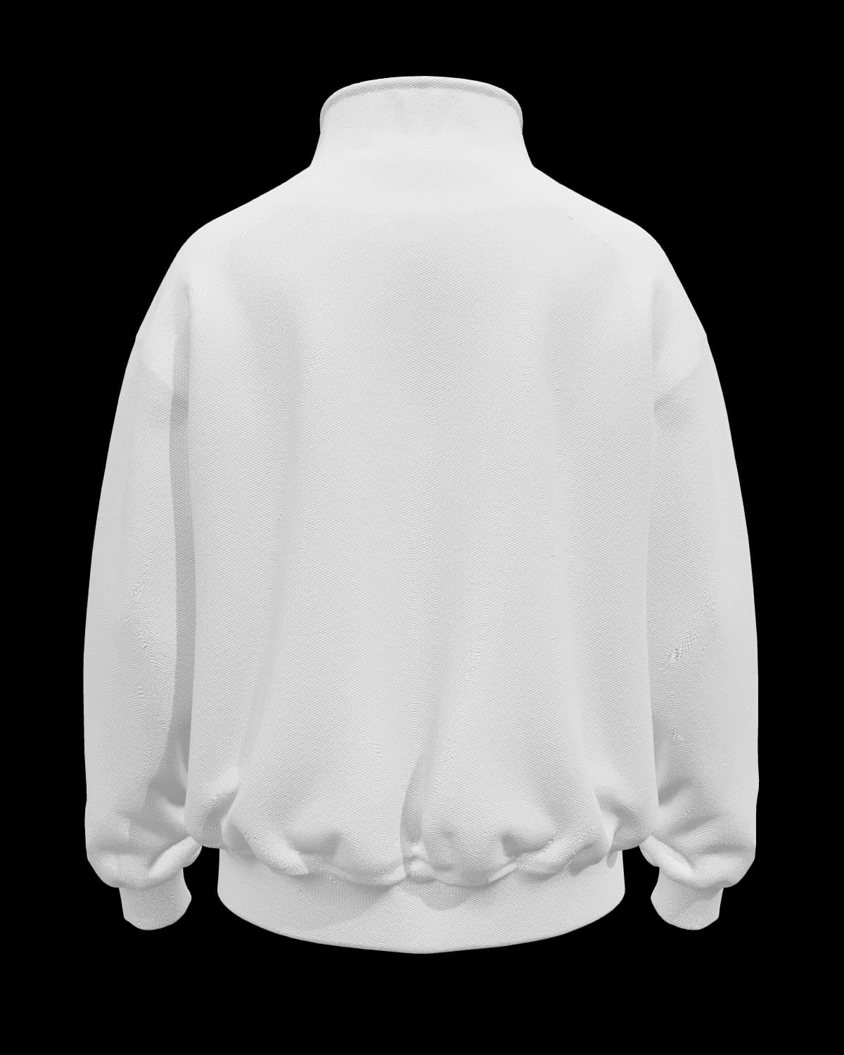 Unisex Quarter-Zip Sweatshirt in White, back view