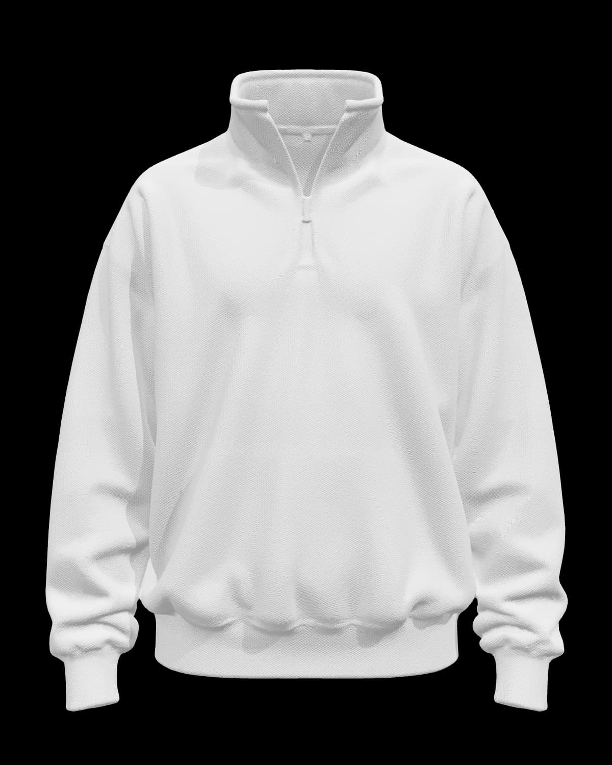 Unisex Quarter-Zip Sweatshirt in White, front view