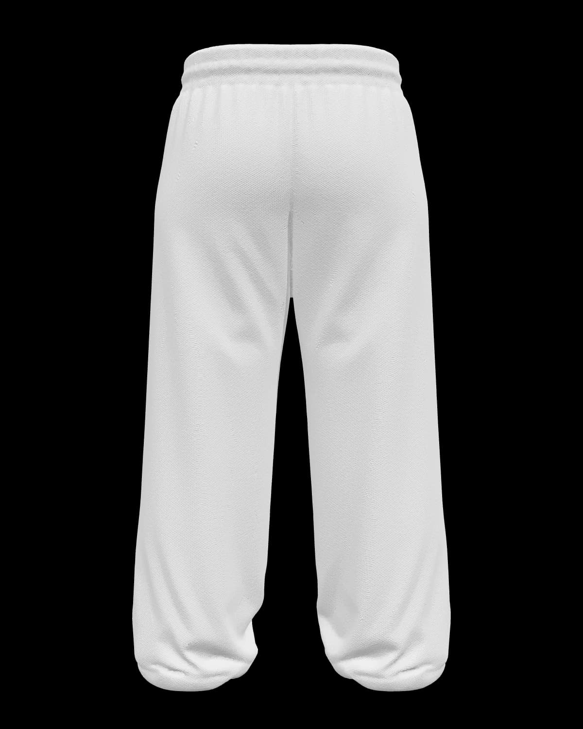 Unisex Straight-Leg Sweatpants in White, back view