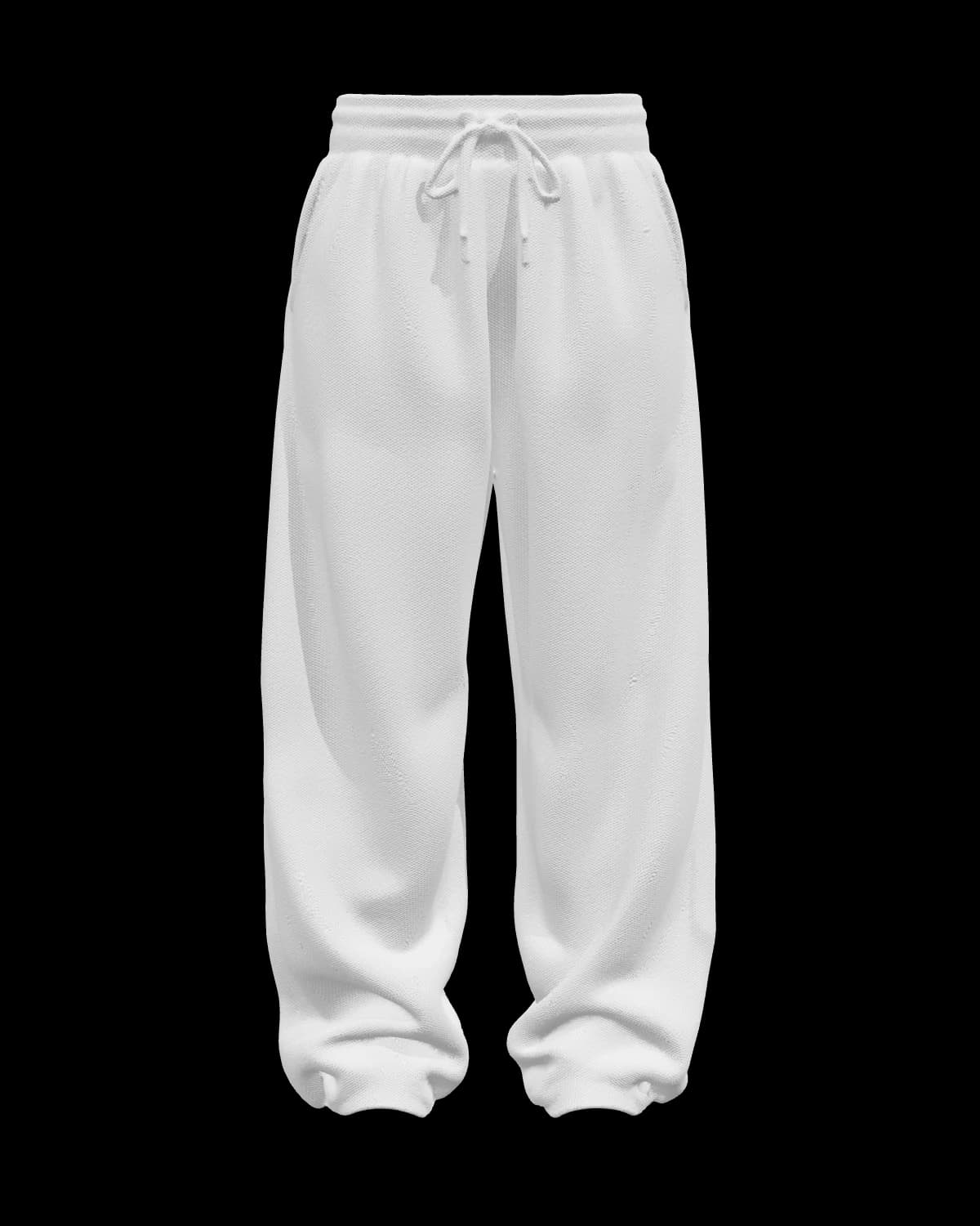Unisex Wide-Leg Sweatpants in White, front view