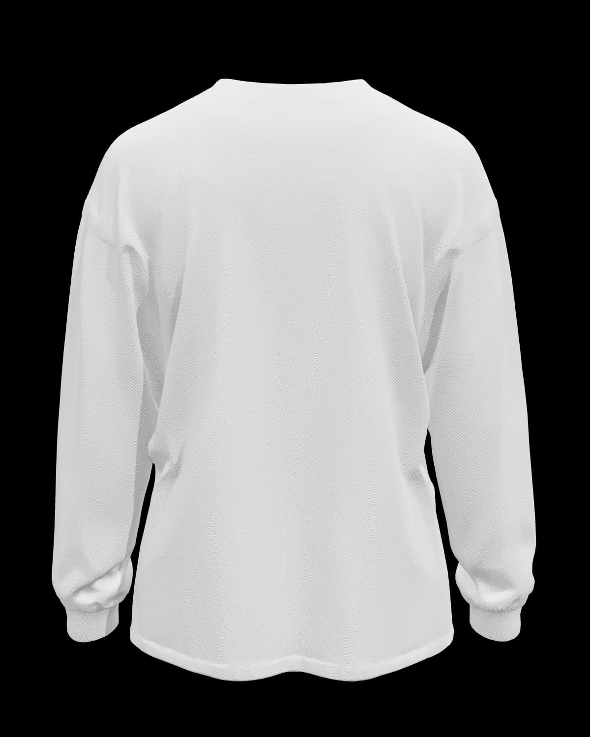 Women's Long Sleeve T-Shirt in White, back view