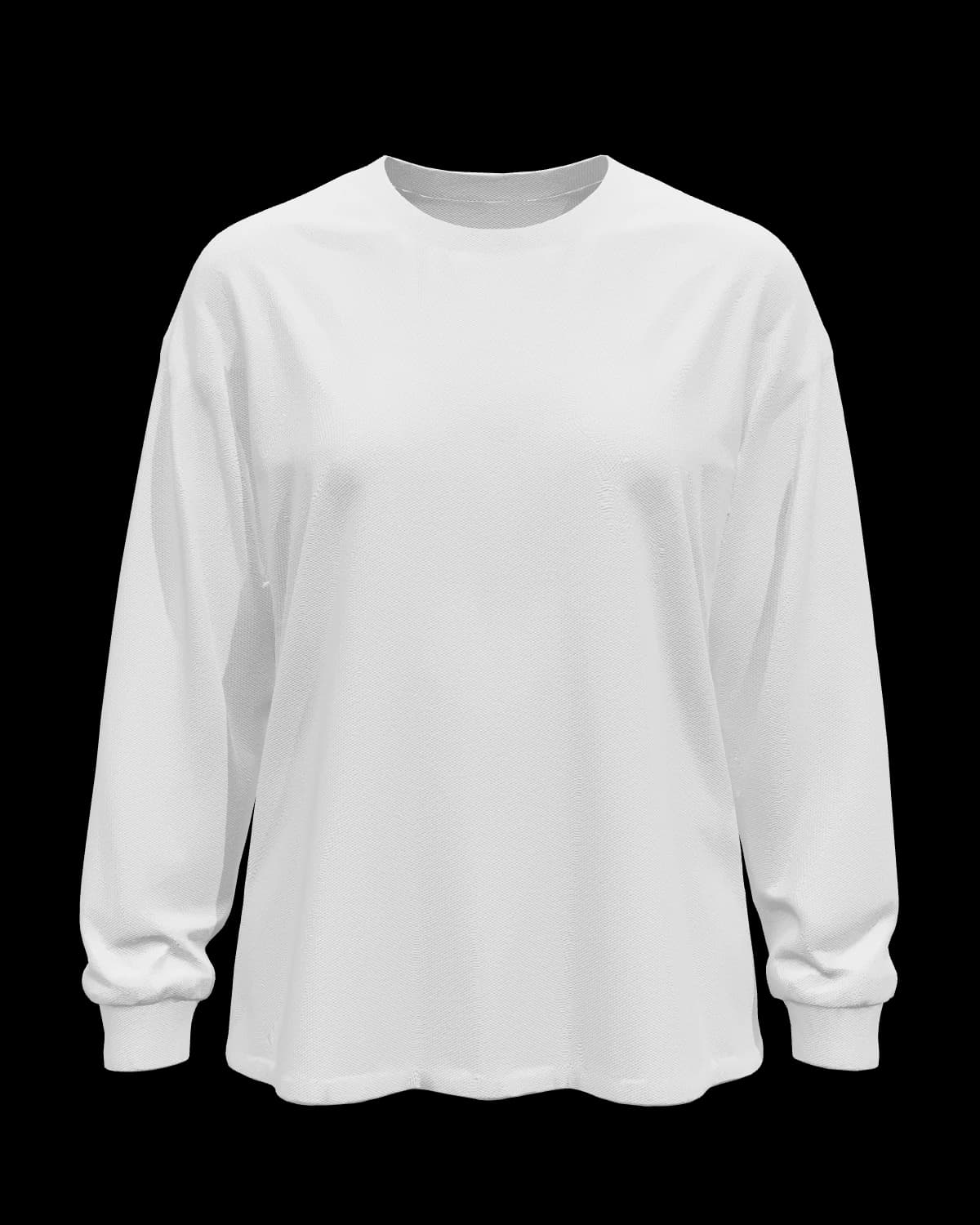 Women's Long Sleeve T-Shirt in White, front view