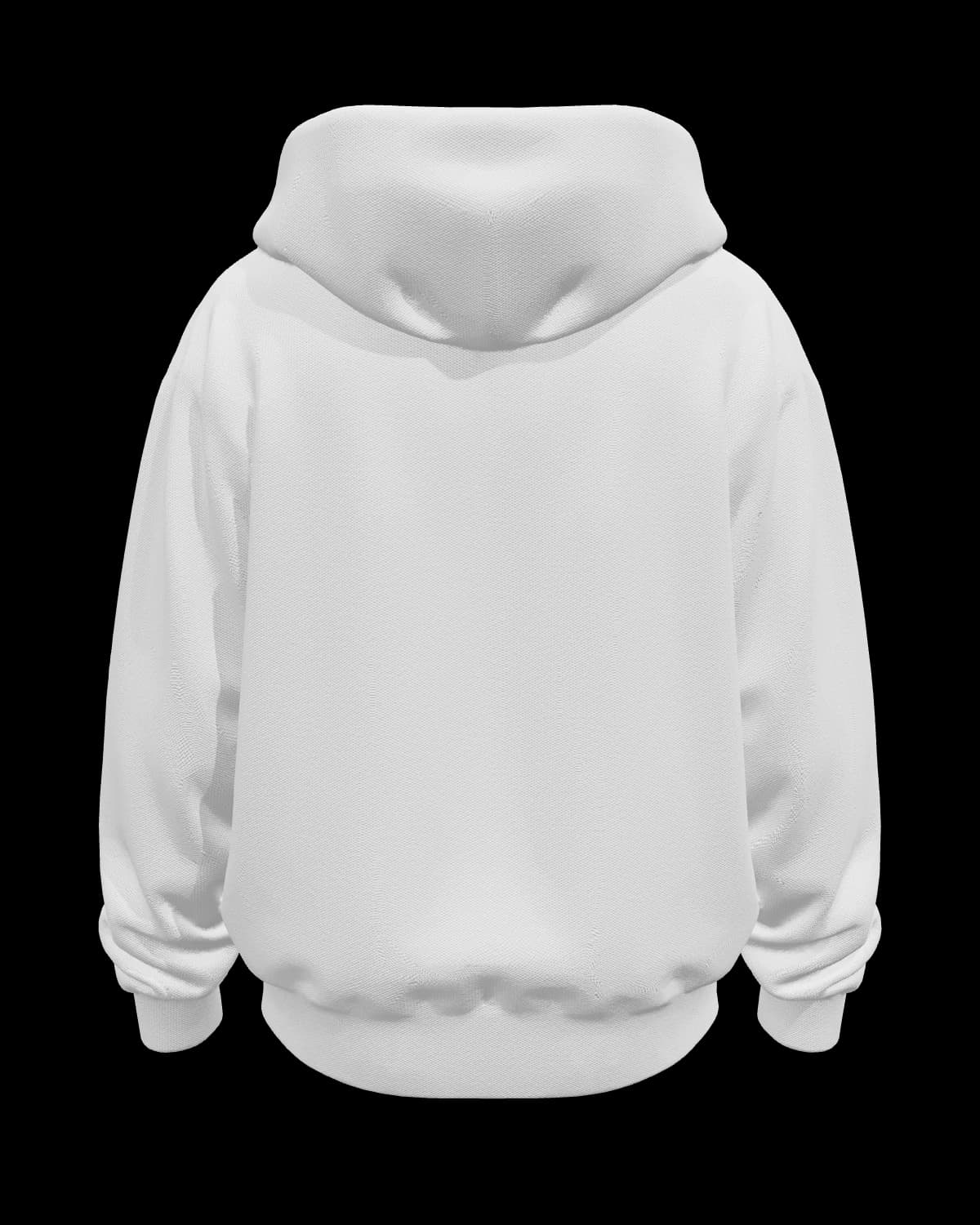 Unisex Zip-Up Hoodie in White, back view