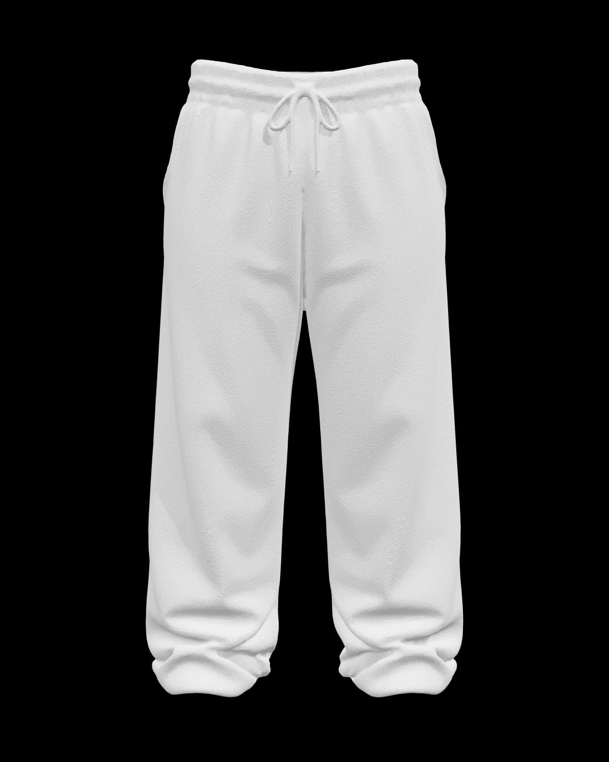 Unisex Straight-Leg Sweatpants in White, front view